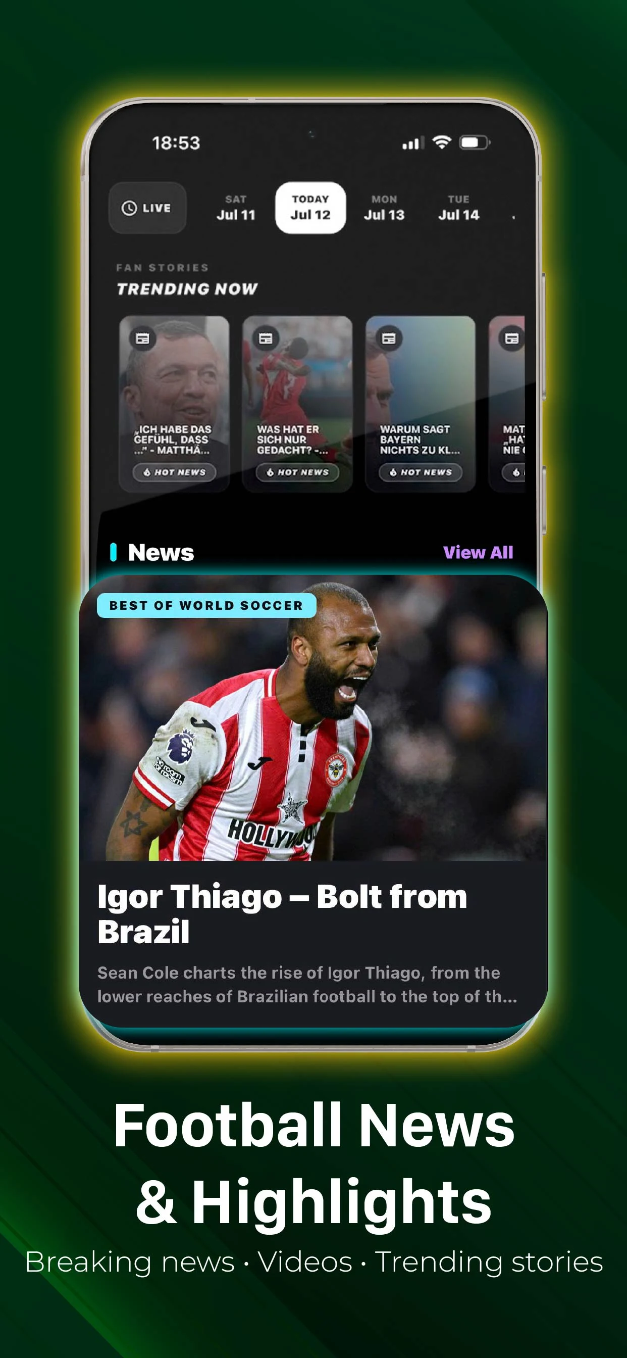 TonyScore Football Live Scores screenshot